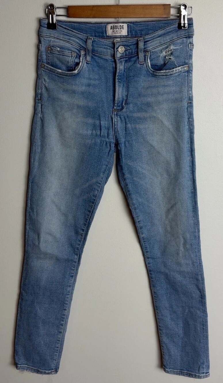 AGOLDE Los Angeles Premium Distressed Light Wash Denim Jeans Size 27 Women’s